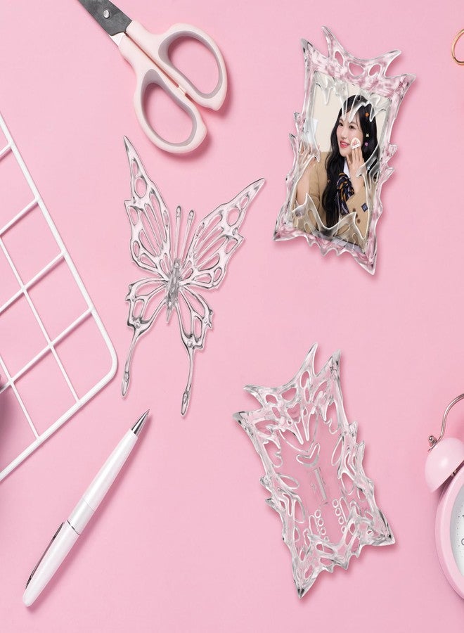 حامل بطاقات صور بلاستيكي من قطعتين من Humyoun، مزود بمغناطيس ثلاثي الأبعاد على شكل فراشة، شفاف، مناسب لبطاقات الهوية وبطاقات الطلاب. - Image 5